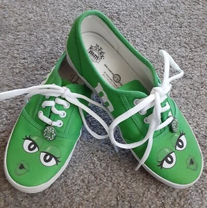 M&Ms Green Sneakers  w Charms Size 6 worn once - Picture 1 of 5