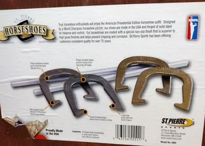 St. Pierre American Presidential AW5 Pro Horseshoe Set w Wood Case + Made in USA - Picture 1 of 15