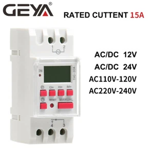 Programmable Digital LCD Timer Weekly Time Electronic Switch 15A AC/DC 12-240V - Picture 1 of 11