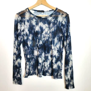 Luna Moon transparentes Netz mehrfarbig künstlerisches Boho Langarm Top Größe M - Bild 1 von 8