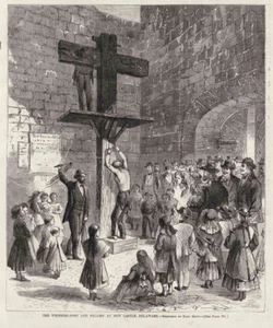 Man Being Whipped, New Castle Delaware, Whipping Post, Stocks Cat-O’-Nine-Tails - Picture 1 of 1