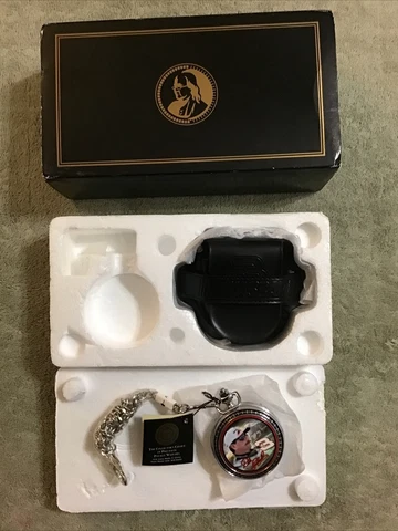 NEW Franklin Mint DALE EARNHARDT #3 GM Goodwrench Pocket Watch w/ Leather Case Cover