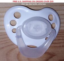 Honeybug MAGNET PACIFIER reborn doll Clear Cap, Clear Handle, Solid White Base