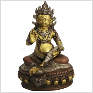 Jambhala - Gott des Reichtums Messing 20cm 2kg Dzambhala Dzambala Zambal Kubera - Picture 1 of 2