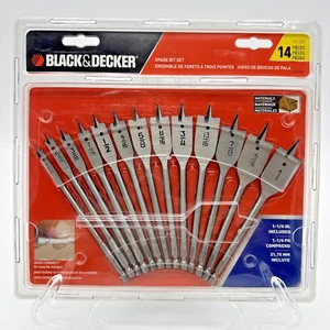 BLACK & DECKER Drill Bit Set Spade Paddle 13-Piece 17-204 Quick Connect 1/4" 1" - Picture 1 of 17