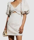 Robe femme en dentelle ivoire métallique chérie torsadée devant A-Line 340 $ taille M