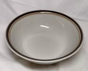 Pfaltzgraff große Steinzeug 8,5" Gemüseschüssel schwarz & hellbraun Streifen Vintage USA - Bild 1 von 6