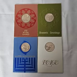 Medaglia Monete Auguri Gioia Pace Hanukkah 1972 Franklin Mint - Foto 1 di 9