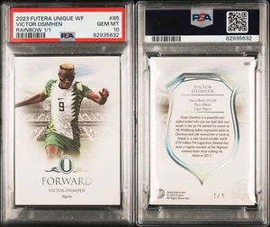 PSA 10 2023 Futera Unico Victor Osimhen Arcobaleno 1/1 Heritage Napoli Nigeria - Foto 1 di 3