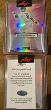 2017 1/1 Coleman Brannen Leaf Metal Draft Pink Prismatic Red Sox Non Auto Proof