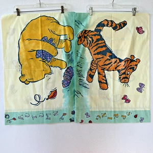 Vtg Disney Winnie the Pooh Tigger Spring Autumn Pillowcase 2 Sided USA Set of 2 - Picture 1 of 8
