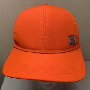 Carhartt  Orange Hat Cap Mesh Snapback Hunting Adjustable