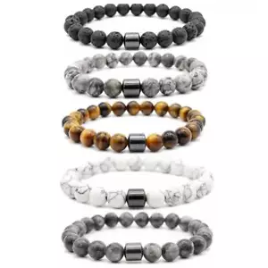 Triple Protection Cessation Bracelets 8MM Magnet Anti Smoke Bracelet Gift - Picture 1 of 17