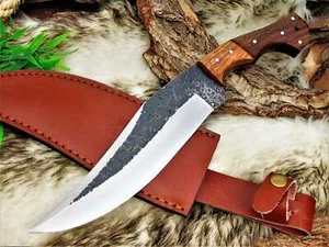 Jagd Bowie Messer Mittelalter Arbeits  Kelten Carbon stahl 1095 32cm  HK18 - Bild 1 von 8