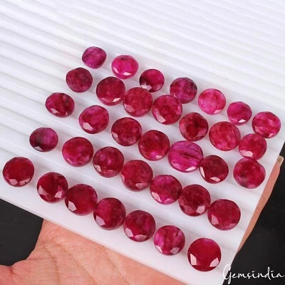 35 Pcs Natural Utah Red Beryl/Bixbite Round Cut Loose Gemstones 10-15mm 268.90Ct - Image 1 of 4