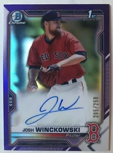 JOHN WINCKOWSKI 2021 Bowman Chrome PURPLE Refractor AUTO #205/250 Red Sox - Picture 1 of 4