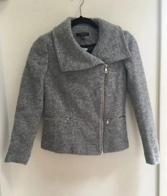 Chaqueta para mujer Ann Taylor Petite gris jaspeado mezcla de lana talla XXSP nueva con etiquetas Foto 1 de 4