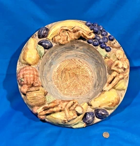 SIGNED-DATED MARILYN ANDREWS 1993 FRUIT LANDSCAPE #4 "AMBER WAVES OF GRAIN" BOWL - Imagen 1 de 10