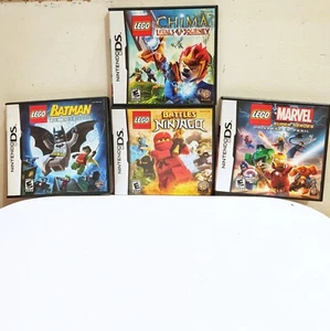 Lego Nintendo DS Games Batman, Ninjago, Marvel, Chima LOT 4 - WORKS - COMPLETE - Picture 1 of 12