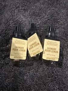 NEW Bath Body Works LAUNDRY ROOM LEMON Refills 3 WALLFLOWERS Bulb LOT - Picture 1 of 1