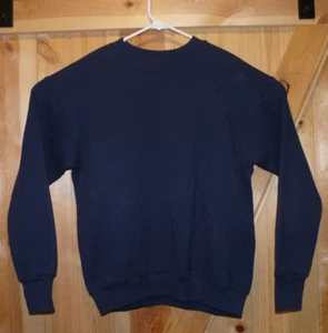 Felpa vintage anni 90 Fruit of the Loom blu navy girocollo vuota taglia M - Foto 1 di 8