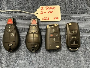 Remote Key Fobs 4 Pc 2 RAM 2 VW Inv 1553 - Picture 1 of 2