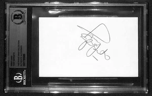 Tony Esposito Blackhawks HOF Goalie Signed Index Card BECKETT Slab Autograph - Picture 1 of 3