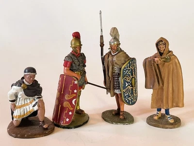 4 Del Prado Roman Metal Figures - 2 Praetorian Guardsmen, Valerian, Caracalla - image 1 of 4