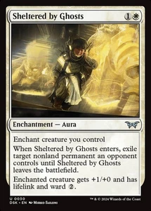 Sheltered by Ghosts - Duskmourn: House of Horror regular Magic The Gathering-casi nuevo - Imagen 1 de 1