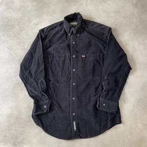 Timberland Corduroy Shirt Mens XS Button-Up Long Sleeve Cord Top, Black - Picture 1 of 8