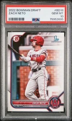 2022 BOWMAN DRAFT #BD18 ZACH NETO PSA 10 - Image 1 of 2