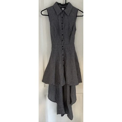 Venus Maxi Midi Dress Womens Blue Chambray High Low Button Front Tie Sz 8 - Image 1 of 4