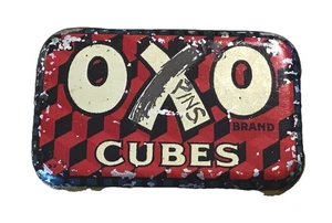 VINTAGE OXO CUBES TIN Mini Size For 6 Cubes Hinged - Picture 1 of 5