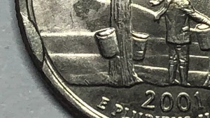 2001-P Vermont Quarter Die Cud error - Picture 1 of 4