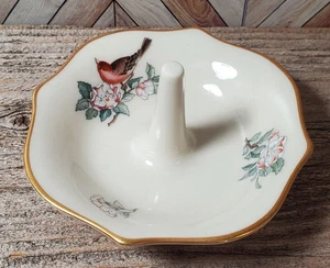 Lenox Serenade Ring Holder Gold Trim Hand Painted Made in USA - Picture 1 of 8