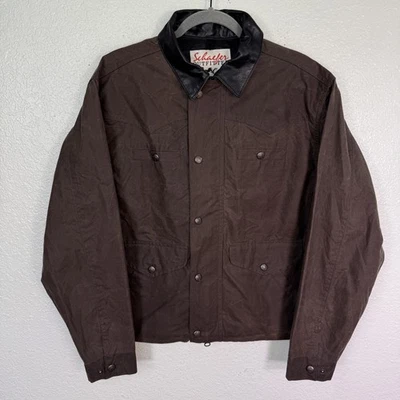 Schaefer Outfitter Rangewax Summit Jacket Mens Medium Brown Waxed Cotton Western - Image 1 of 4