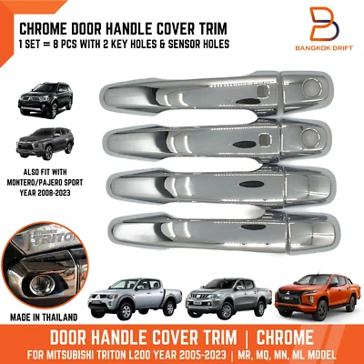 TAPA MANIJA PUERTA CROMADA EMBELLECEDOR PARA SENSOR MITSUBISHI L200 TRITON MR MQ MN ML Foto 1 de 4