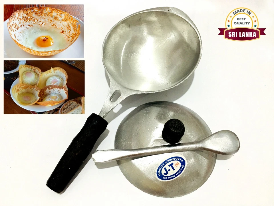 Tolva Sartén Tolva Sartén con Mango de Madera Ceilán Appam Fabricante ESPÁTULA Tradicional Foto 1 de 4