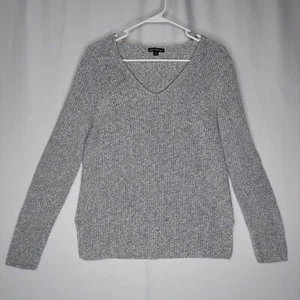J Crew Mercantile Sweater Womens Small Gray Chunky Rib Knit V-Neck Long Sleeve - Picture 1 of 6