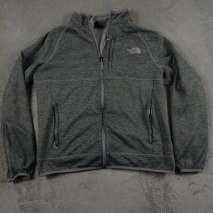 North Face Jacket Mens Large Gray Fleece Outdoor Full Zip Pockets Hiking Casual - Picture 1 of 9
