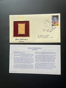 Scott 2632 space exploration Astronaut 1992 replica 22 kt Gold Stamp FDC - Picture 1 of 1
