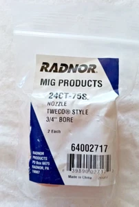 2 Stück - Radnor Tweco Style Düse (24CT-75S) - 3/4" BOHRUNG (64002717) - Bild 1 von 3