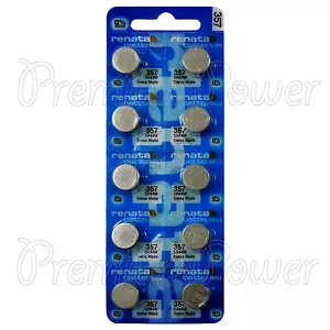 10x Orologio Renata 357 Batterie Argento 1.55V SR44W 303 V357 0% MERCURIO - Foto 1 di 1