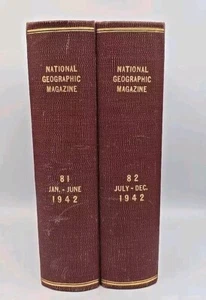 National Geographic Magazine January-December 1942 Vtg Hardcover Book Vol 81/82 - Picture 1 of 5