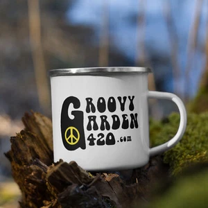 GroovyGarden420 Enamel Mug 12 ounce - Picture 1 of 1