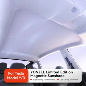 Clip Aspirazione Magnetica Parasole per Tesla Modello 3 Y Ecc Vetro Tetto Parasole - Foto 1 di 36
