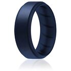 Silicone Wedding Br Step Ring - Basic-Blue By Roq For Men - 12 Mm Ring