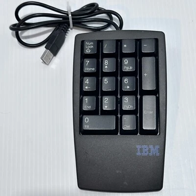 IBM Number Keypad KU-9880 Keyboard Black Tested USB - Image 1 of 3
