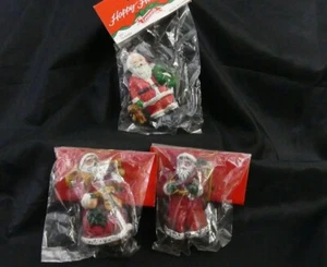 Neu aus altem Lagerbestand 60er Jahre Leewards Happy Holidays Weihnachtsschmuck Handwerk 3er-Packungen - Bild 1 von 9