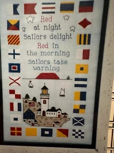 Crown & Thistle Cross Stitch Chart RED AT NIGHT Nautical Sailors Flags - Picture 1 of 5